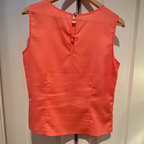 Cleo Sleeveless blouse. Orange/coral. Sz 8 - Picture 2 of 4